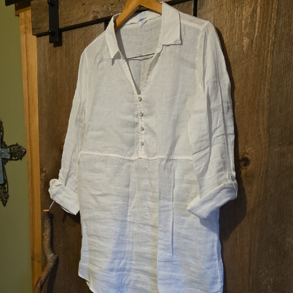Sigrid Olsen White Linen Shirt